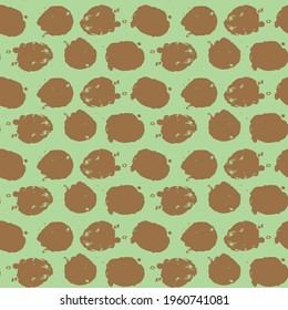 Abstract hand drawn vector seamless pattern. Floral motifs, rough pain texture, natural earth colors. Dots blobs marker brush strokes create artistic background.