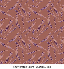 Abstraktes handgezeichnetes, nahtloses Vektormuster. Blumenmotive, raue Schmerzstruktur, natürliche Erdfarben. Dots Bläser Marker Pinselstriche erzeugen künstlerischen Hintergrund.