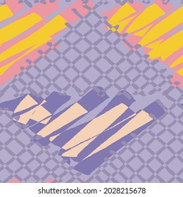 Abstraktes handgezeichnetes, nahtloses Vektormuster. Blumenmotive, raue Schmerzstruktur, natürliche Erdfarben. Dots Bläser Marker Pinselstriche erzeugen künstlerischen Hintergrund.