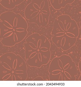 Abstract hand drawn vector seamless pattern. Floral motifs, rough pain texture, natural earth colors. Dots blobs marker brush strokes create artistic background.