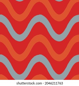 Abstract hand drawn vector seamless pattern. Floral motifs, rough pain texture, natural earth colors. Dots blobs marker brush strokes create artistic background.