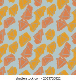 Abstract hand drawn vector seamless pattern. Floral motifs, rough pain texture, natural earth colors. Dots blobs marker brush strokes create artistic background.