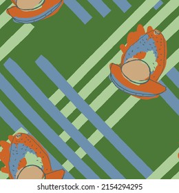 Resumen del patrón sin fisuras del vector dibujado a mano. Motivos florales, textura de dolor áspero, colores de tierra naturales. Los trazos de pincel de marcadores de puntos crean un fondo artístico.
