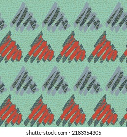 Abstraktes handgezeichnetes, nahtloses Vektormuster. Blumenmotive, raue Schmerzstruktur, natürliche Erdfarben. Dots Bläser Marker Pinselstriche erzeugen künstlerischen Hintergrund.