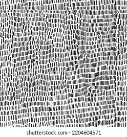 Abstract Hand Drawn Vector Seamless Pattern. Irregular Dashed Line Texture. Black And White Illustration