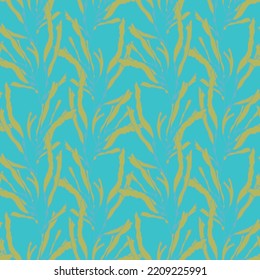 Resumen del patrón sin fisuras del vector dibujado a mano. Motivos florales, textura de dolor áspero, colores de tierra naturales. Los trazos de pincel de marcadores de puntos crean un fondo artístico.