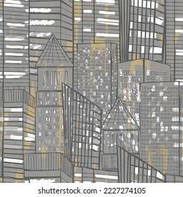 Abstract hand drawn vector seamless pattern. Floral motifs, rough pain texture, natural earth colors. Dots blobs marker brush strokes create artistic background.