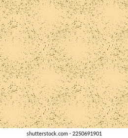 Resumen del patrón sin fisuras del vector dibujado a mano. Motivos florales, textura de dolor áspero, colores de tierra naturales. Los trazos de pincel de marcadores de puntos crean un fondo artístico.