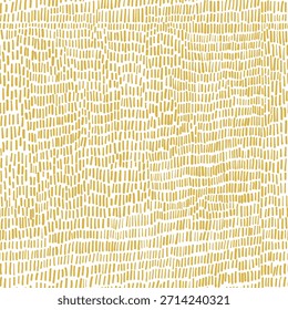 Padrão sem emenda do vetor desenhado à mão abstrato. Textura irregular de linha tracejada. Ilustração artística em branco e amarelo