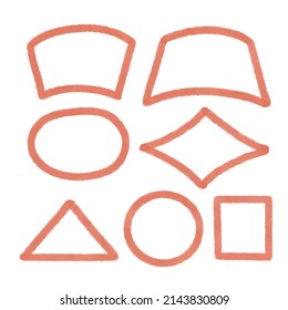 Abstract hand drawn vector symbols set. Circles, triangles pack. Geometric shapes and marker scribbles.