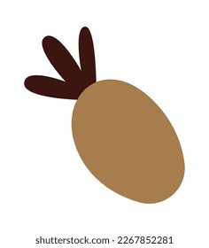 Abstract hand drawn vegetable flat icon. Vector illustration
