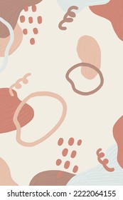 Abstract hand drawn vertical  background. Oil texture blobs in pastel colors. Trendy wallpaper design for print, cover, wallpaper, Minimalistic and natural wallpaper. Vector illustration.