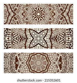 Abstract hand drawn vintage vector ethnic banner