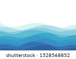 Abstract hand drawn water wave on a white background. Flat design vector.