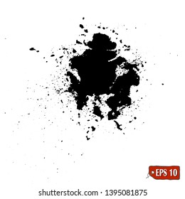 Abstract hand drawn watercolor background. Vector illustration. Grunge texture for cards and flyers design. Black watercolor splash blot.