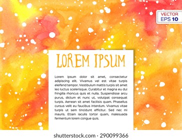 Abstract hand drawn watercolor background. Vector illustration.