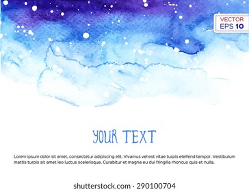 Abstract hand drawn watercolor background. Vector illustration.