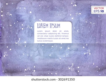 Abstract hand drawn watercolor background. Vector illustration. 