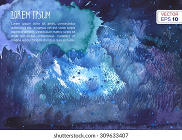Abstract hand drawn watercolor background. Vector illustration. 