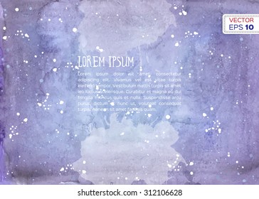 Abstract hand drawn watercolor background. Vector illustration. 