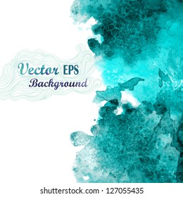 Abstract hand drawn watercolor background,vector illustration, stain watercolors colors wet on wet paper. Watercolor composition for scrapbook elements with empty space for text message.