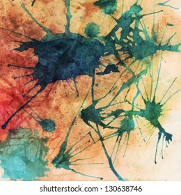 Abstract hand drawn watercolor background,vector illustration, stain watercolors colors wet on wet paper. Watercolor composition for scrapbook elements