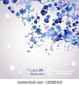Abstract hand drawn watercolor background,vector illustration, stain watercolors colors wet on wet paper. Watercolor composition for scrapbook elements