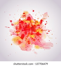 Abstract hand drawn watercolor background,vector illustration, stain watercolors colors wet on wet paper. Watercolor composition for scrapbook elements