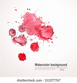 Abstract hand drawn watercolor background,vector illustration, stain watercolors colors wet on wet paper. Watercolor composition for scrapbook elements
