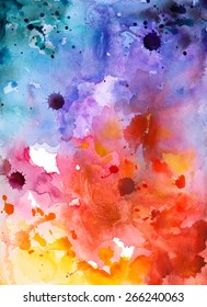 Abstract hand drawn watercolor background,vector illustration. Watercolor composition for scrapbook elements. Watercolor shapes on white background