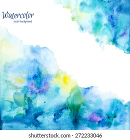 Abstract hand drawn watercolor background,vector illustration. Watercolor composition for scrapbook elements. Watercolor shapes on white background.