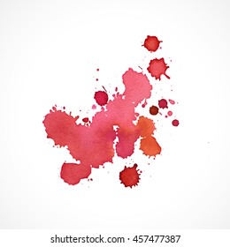 Abstract hand drawn watercolor background,vector illustration, stain watercolors colors wet on wet paper. Watercolor composition for scrapbook elements