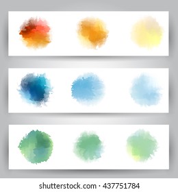 Abstract hand drawn watercolor blots background. Vector illustration.