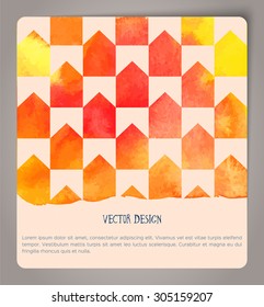 Abstract hand drawn watercolor cards. Vector illustration