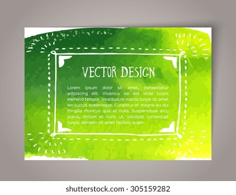 Abstract hand drawn watercolor cards. Vector illustration