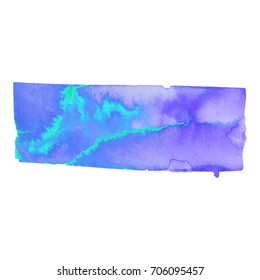 Abstract hand drawn watercolor rectangular banner background. Vector illustration. Grunge texture for cards and flyers design.