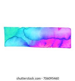 Abstract hand drawn watercolor rectangular banner background. Vector illustration. Grunge texture for cards and flyers design.