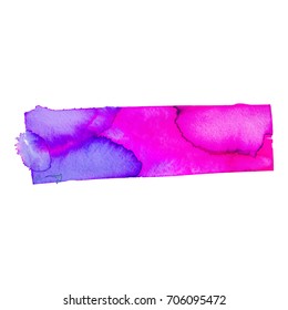 Abstract hand drawn watercolor rectangular banner background. Vector illustration. Grunge texture for cards and flyers design.