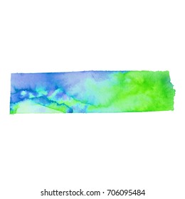 Abstract hand drawn watercolor rectangular banner background. Vector illustration. Grunge texture for cards and flyers design.