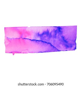 Abstract hand drawn watercolor rectangular banner background. Vector illustration. Grunge texture for cards and flyers design.