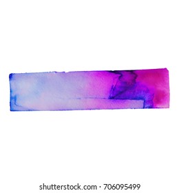 Abstract hand drawn watercolor rectangular banner background. Vector illustration. Grunge texture for cards and flyers design.