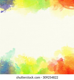 Abstract hand drawn watercolor vector background. Watercolor composition for scrapbook elements with empty space for text message. Abstract art hand paint.