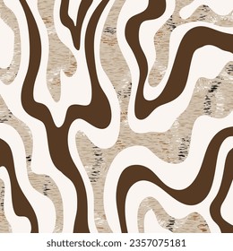 Abstract hand drawn wave pattern. Vector Illustration