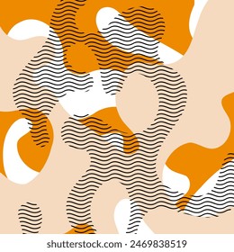 Abstraktes handgezeichnetes Wellenmuster. Vektorillustration.