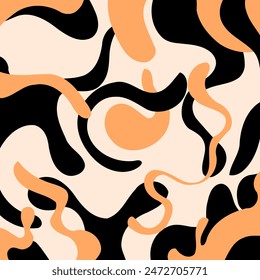 Abstract hand drawn wave pattern. Vector Illustration.