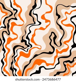 Abstract hand drawn wave pattern. Vector Illustration.