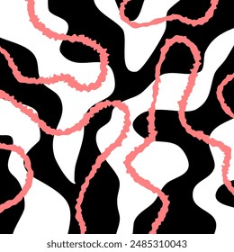 Abstract hand drawn wave pattern. Vector Illustration.