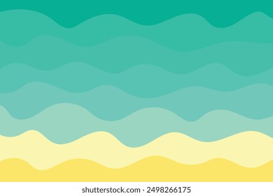 Abstract hand drawn wave. Sea and beach design. Summer background. Vector illustration