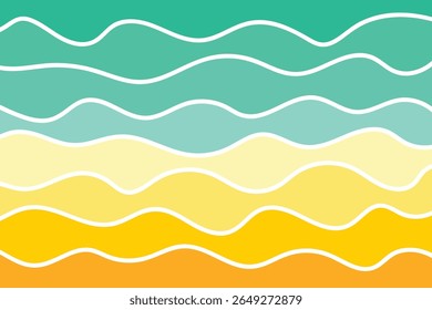 Abstractas onda dibujada a mano. Diseño de mar y playa. Fondo de verano. Ilustración vectorial