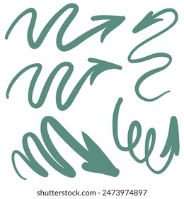 Abstract hand drawn waves arrows, vector